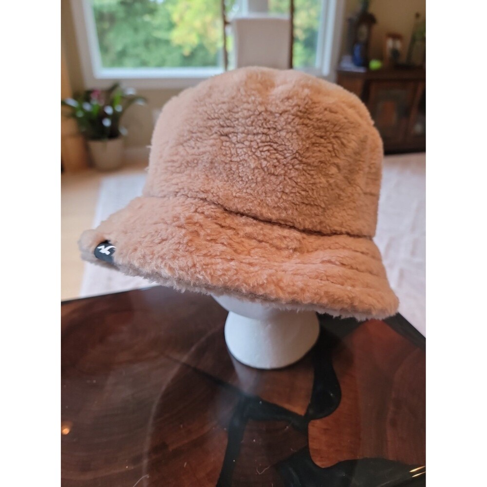 Hollister Womens One Size Brown Fleece Bucket Hat